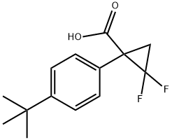 Cyclopropanecarboxylic acid, 1-[4-(1,1-dimethylethyl)phenyl]-2,2-difluoro- 结构式