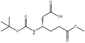 (S)-3-((叔丁氧基羰基)氨基)-6-甲氧基-6-氧代己酸 结构式