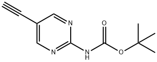 tert-Butyl N-(5-ethynylpyrimidin-2-yl)carbamate 结构式