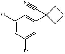 1-(3-溴-5-氯苯基)环丁烷-1-腈 结构式