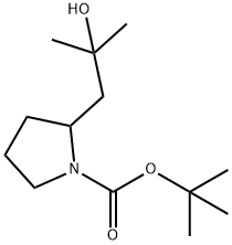 1-Pyrrolidinecarboxylic acid, 2-(2-hydroxy-2-methylpropyl)-, 1,1-dimethylethyl e… 结构式