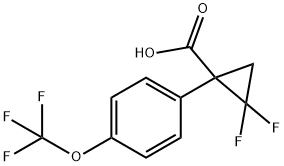 2,2-二氟-1-(4-(三氟甲氧基)苯基)环丙烷-1-羧酸 结构式