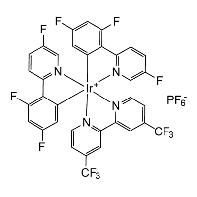 4,4'-双(三氟甲基)-2,2'-联吡啶-ΚN1,ΚN1']双[3,5-二氟-2-(5-氟-2-吡啶基-ΚN)苯基-ΚC]铱 六氟磷酸盐 结构式