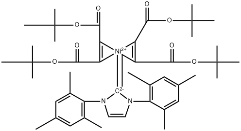 双(富马酸二叔丁酯)(1,3-双(2,4,6-三甲基苯基)咪唑-2-亚烷基)镍(0) 结构式