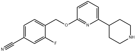 3- 氟 -4-(((6-(哌啶 -4- 基)吡啶 -2- 基)氧基)甲基)苯甲腈盐酸盐 结构式