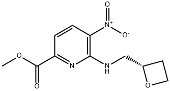 (S)-5-硝基-6-((氧杂环丁烷-2-基甲基)氨基)吡啶甲酸甲酯 结构式