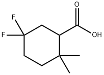 5,5-DIFLUORO-2,2-DIMETHYLCYCLOHEXANE-1-CARBOXYLIC ACID 结构式