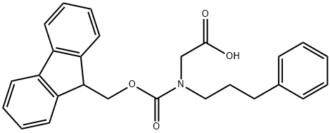 N-FMOC-N-(3-苯基丙基)甘氨酸 结构式