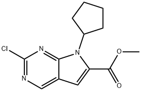 2-氯-7-环戊基-7H-吡咯并[2,3-D]嘧啶-6-羧酸甲酯 结构式