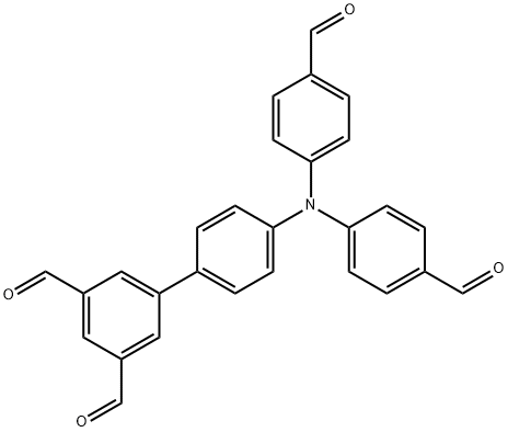 4'-(双(4-甲酰基苯基)氨基)-[1,1'-联苯]-3,5-二甲醛 结构式