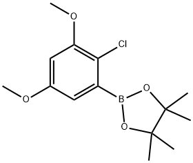 2-(2-氯-3,5-二甲氧基苯基)-4,4,5,5-四甲基-1,3,2-二氧硼杂环戊烷 结构式