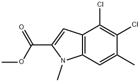 4,5-二氯-1,6-二甲基吲哚-2-甲酸甲酯 结构式