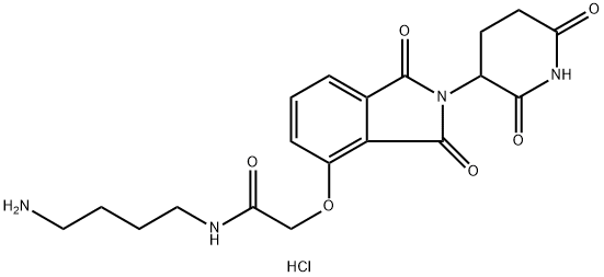 Thalidomide-O-amido-C4-NH2 hydrochloride 结构式