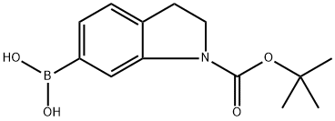 1-(叔丁氧基羰基)吲哚-6-基-6-硼酸 结构式