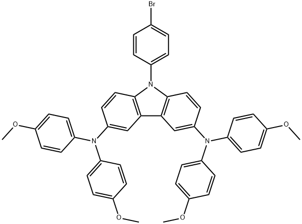9-(4-溴苯基)-N3,N3,N6,N6-四(4-甲氧基苯基)-9H-咔唑-3,6-二胺 结构式