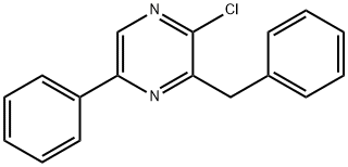 Pyrazine, 2-chloro-5-phenyl-3-(phenylmethyl)- 结构式