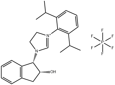 3-(2,6-二异丙基苯基)-1-((1S,2R)-2-羟基-2,3-二氢-1H-茚-1-基)-4,5-二氢-1H-咪唑-3-鎓六氟磷酸盐(V) 结构式