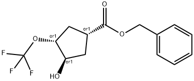 benzyl (1R,3R,4R)-3-hydroxy-4-(trifluoromethoxy)cyclopentane-1-carboxylate 结构式