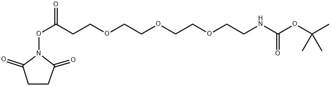BocNH-PEG3-CH2CH2COONHS 结构式