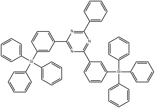 2-PHENYL-4,6-BIS(3-(TRIPHENYLSILYL)PHENYL)-1,3,5-TRIAZINE 结构式