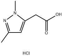 1H-Pyrazole-5-acetic acid, 1,3-dimethyl-, hydrochloride (1:1) 结构式