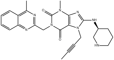7-(2-Butyn-1-yl)-3,7-dihydro-3-methyl-1-[(4-methyl-2-quinazolinyl)methyl]-8-[(3S)-3-piperidinylamino]-1H-purine-2,6-dione 结构式