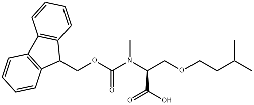 N-Fmoc-N-methyl-O-(3-methylbutyl)-L-Serine 结构式