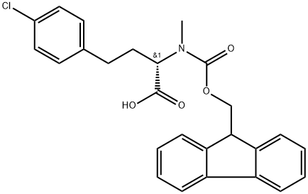 (S)-2-((((9H-芴-9-基)甲氧基)羰基)(甲基)氨基)-4-(4-氯苯基)丁酸 结构式