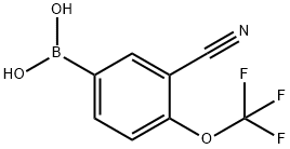 3-Cyano-4-(trifluoromethoxy)phenyl]boronic acid 结构式