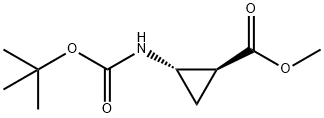 (1S,2S)-2-(叔丁氧基羰基氨基)环丙烷羧酸甲酯 结构式