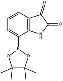 7-(四甲基-1,3,2-二氧杂硼环戊烷-2-基)-2,3-二氢-1H-吲哚-2,3-二酮 结构式