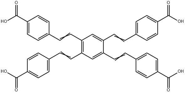 Benzoic acid, 4,4',4'',4'''-(1,2,4,5-benzenetetrayltetra-2,1-ethenediyl)tetrakis- 结构式