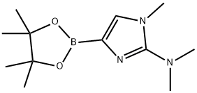 1H-Imidazol-2-amine, N,N,1-trimethyl-4-(4,4,5,5-tetramethyl-1,3,2-dioxaborolan-2-yl)- 结构式