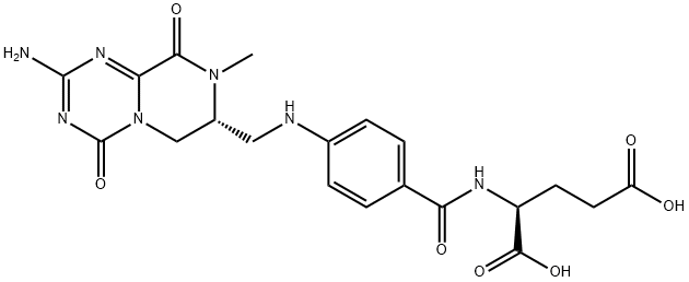 L-Glutamic acid, N-[4-[[[(7R)-2-amino-6,7,8,9-tetrahydro-8-methyl-4,9-dioxo-4H-pyrazino[1,2-a]-1,3,5-triazin-7-yl]methyl]amino]benzoyl]- 结构式
