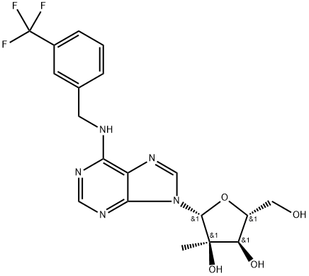N6-(3-Trifluoromethylbenzyl)-2'-C-methyl adenosine 结构式