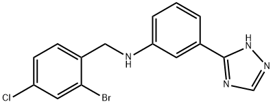 Benzenemethanamine, 2-bromo-4-chloro-N-[3-(1H-1,2,4-triazol-5-yl)phenyl]- 结构式