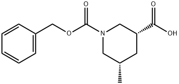 (3R,5S)-1-benzyloxycarbonyl-5-methyl-piperidine-3-carboxylic acid 结构式