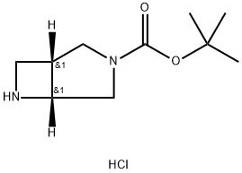 tert-butyl (1R,5R)-3,6-diazabicyclo[3.2.0]heptane-3-carboxylate hydrochloride 结构式