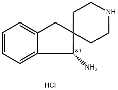 Spiro[2H-indene-2,4'-piperidin]-1-amine, 1,3-dihydro-, hydrochloride (1:2), (1S)- 结构式