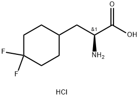 (2S)-2-amino-3-(4,4-difluorocyclohexyl)propanoic acid hydrochloride 结构式