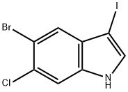 5-溴-6-氯-3-碘-1H-吲哚 结构式