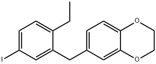 1,4-Benzodioxin, 6-[(2-ethyl-5-iodophenyl)methyl]-2,3-dihydro- 结构式