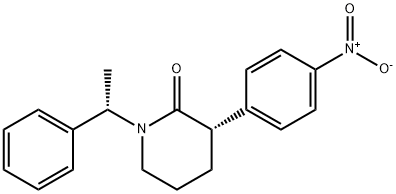 (S)-3-(4-硝基苯基)-(S)-1-苯乙基-2-哌啶酮 结构式