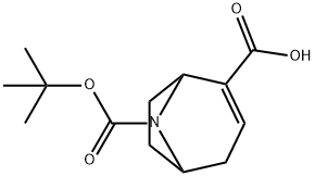 8-叔丁氧羰基-8-氮杂双环[3.2.1]辛烷-2-烯-2-羧酸 结构式