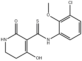 3-Pyridinecarbothioamide, N-(3-chloro-2-methoxyphenyl)-1,2,5,6-tetrahydro-4-hydroxy-2-oxo- 结构式