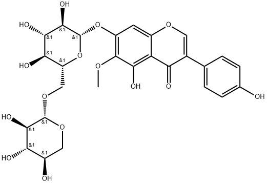 鸢尾黄素-7-O-木糖葡萄糖苷 结构式