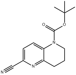 6-氰基-3,4-二氢-1,5-二氮杂萘-1(2H)-羧酸叔丁酯 结构式