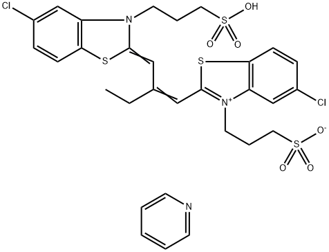 3-[5-氯-2-[2-[5-氯-3-(3-磺酸根丙基)苯并噻唑啉-2-亚基甲基]-1-丁烯基]-3-苯并噻唑啉基]丙磺酸吡啶 结构式