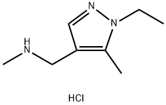 1H-Pyrazole-4-methanamine, 1-ethyl-N,5-dimethyl-, hydrochloride (1:1) 结构式