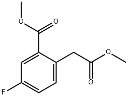 Benzeneacetic acid, 4-fluoro-2-(methoxycarbonyl)-, methyl ester 结构式